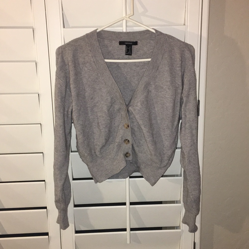 button up cardigan crop top